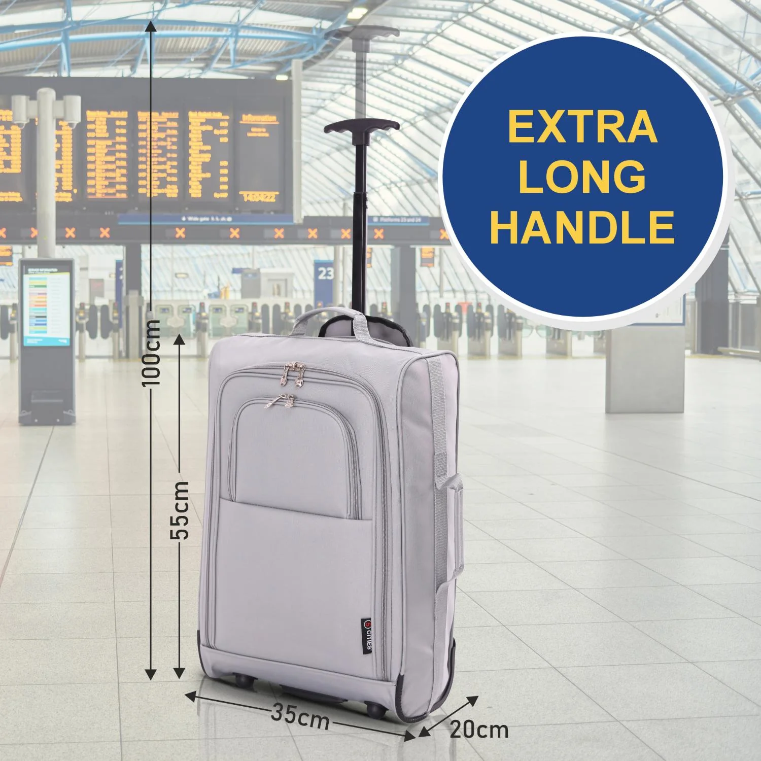 5 Cities Cabin Suitcase 55x40x20cm Ryanair Approved – Lightweight 42L Carry On Trolley Bag with Wheels (1.45kg), Airline Cabin Luggage for EasyJet, British Airways, Wizz Air, Jet2 & More - Image 24