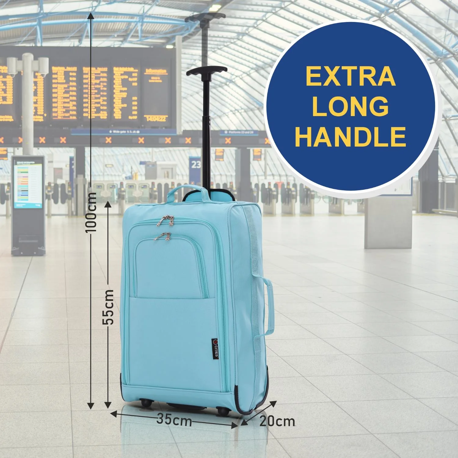 5 Cities Cabin Suitcase 55x40x20cm Ryanair Approved – Lightweight 42L Carry On Trolley Bag with Wheels (1.45kg), Airline Cabin Luggage for EasyJet, British Airways, Wizz Air, Jet2 & More - Image 31