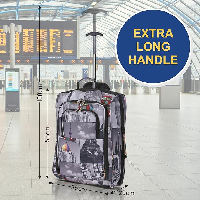 5 Cities Cabin Suitcase 55x40x20cm Ryanair Approved – Lightweight 42L Carry On Trolley Bag with Wheels (1.45kg), Airline Cabin Luggage for EasyJet, British Airways, Wizz Air, Jet2 & More - Image 45