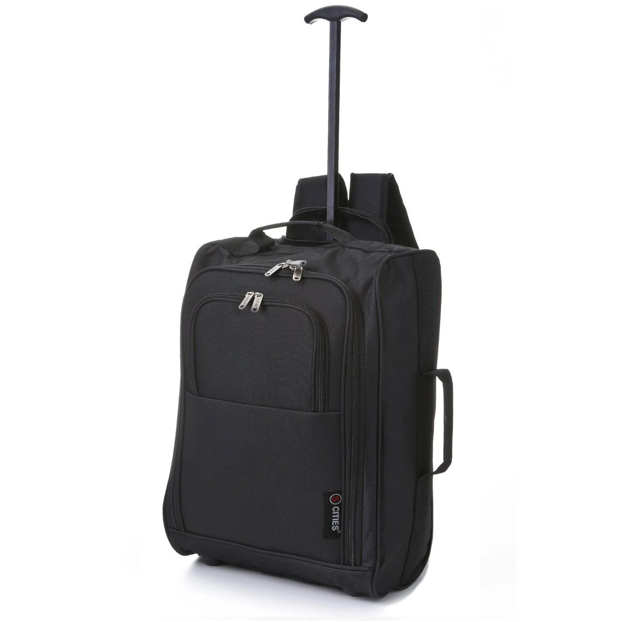 5 Cities (55x35x20cm) Lightweight Cabin Hand Luggage and Grey Neck Pillow - Image 2