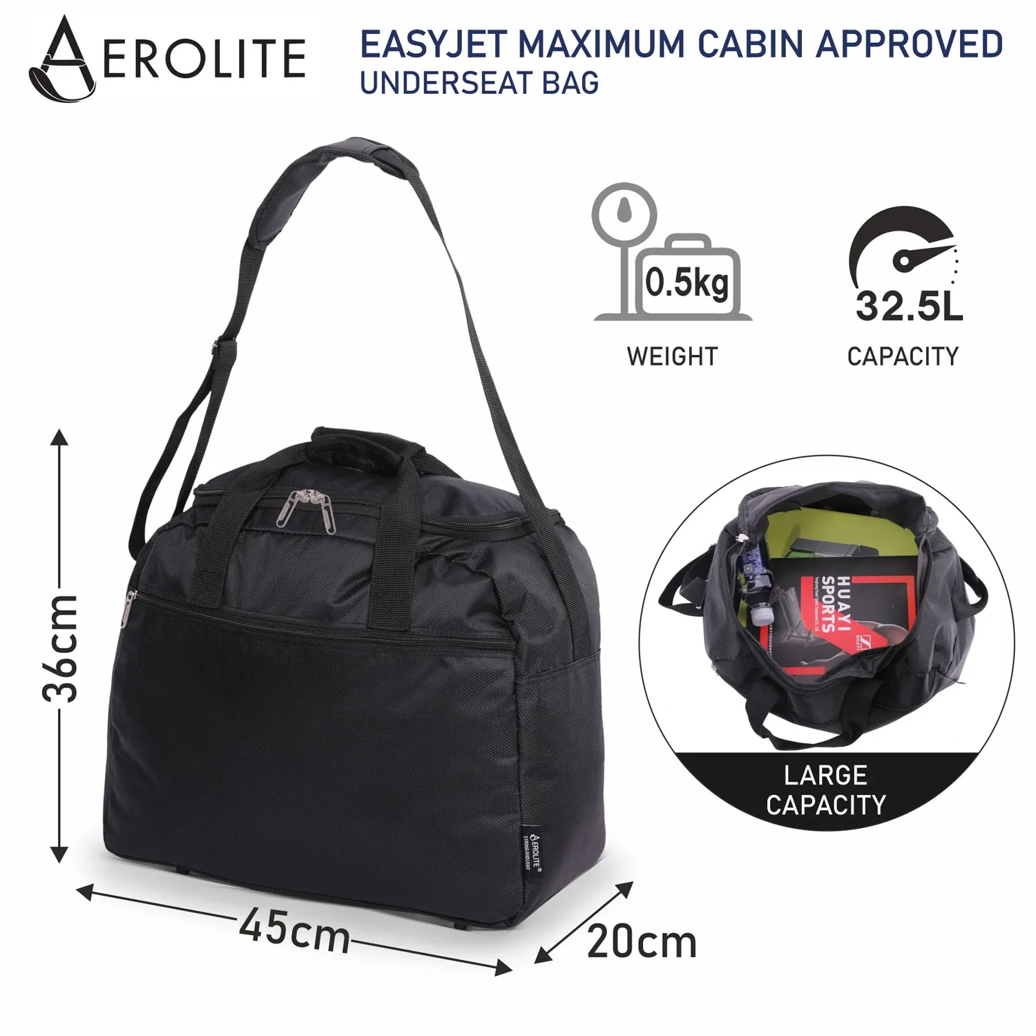 5 Cities 56x45x25 Trolley Bag and Aerolite 45x30x20 EasyJet/British Airways/ Jet2 Maximum Cabin Approved Carry On Bundle - Image 11