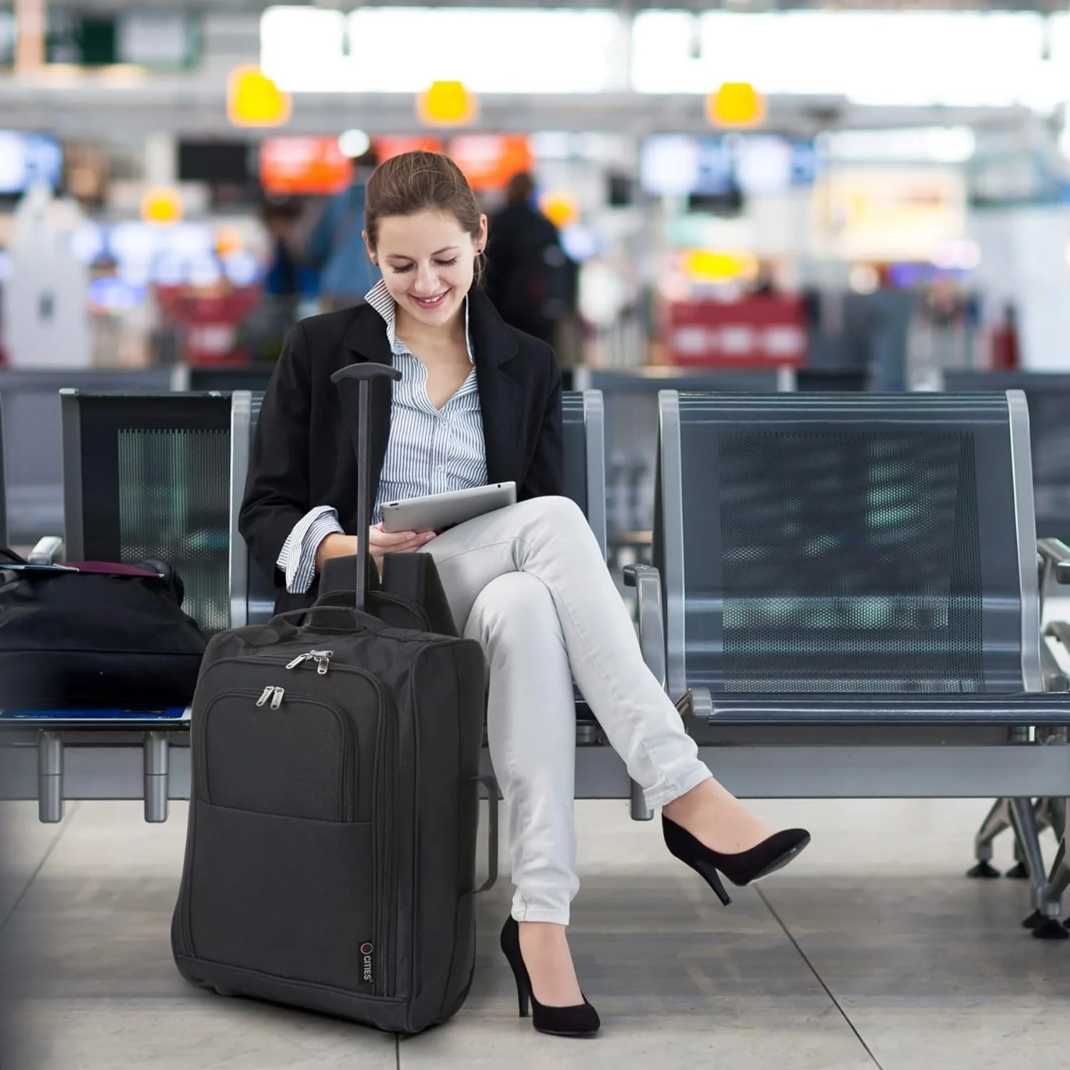 5 Cities (55x35x20cm) Lightweight Cabin Trolley + Backpack, Wheeled Backpack Wear or Carry, Fits Ryanair (Priority), easyJet (Plus/Flexi/Extra Legroom), 42L - Image 10
