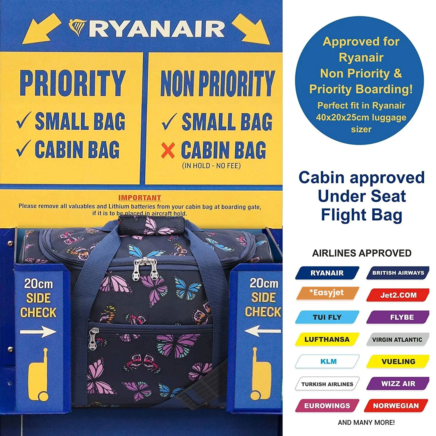 5 Cities (40x20x25cm) Ryanair Approved Hand Luggage Holdall Flight Bag, Under Seat Cabin Holdall – Take The Max On Board - Image 23