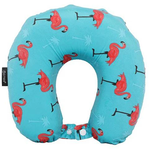 5 Cities Travel Pillow Neck Memory Foam Cushion - Flamingo Aqua