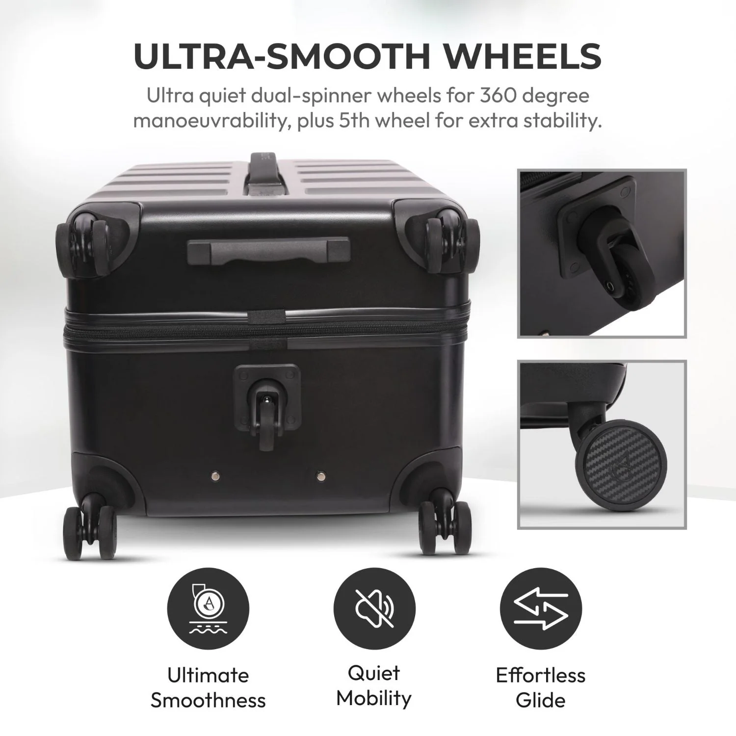 Aerolite 101L Large Trunk Suitcase with 4+1 Spinner Wheels, ABS Hard Shell Luggage with TSA Lock, Lightweight Check-in Travel Suitcase Trunk - Black - Image 4