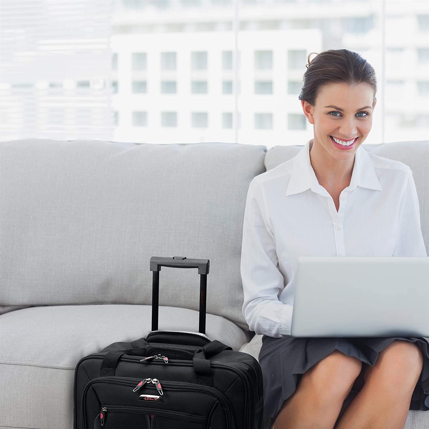 Aerolite (45x45x23cm) Executive Mobile Business Cabin Hand with Luggage Rolling Laptop Bag - Image 4