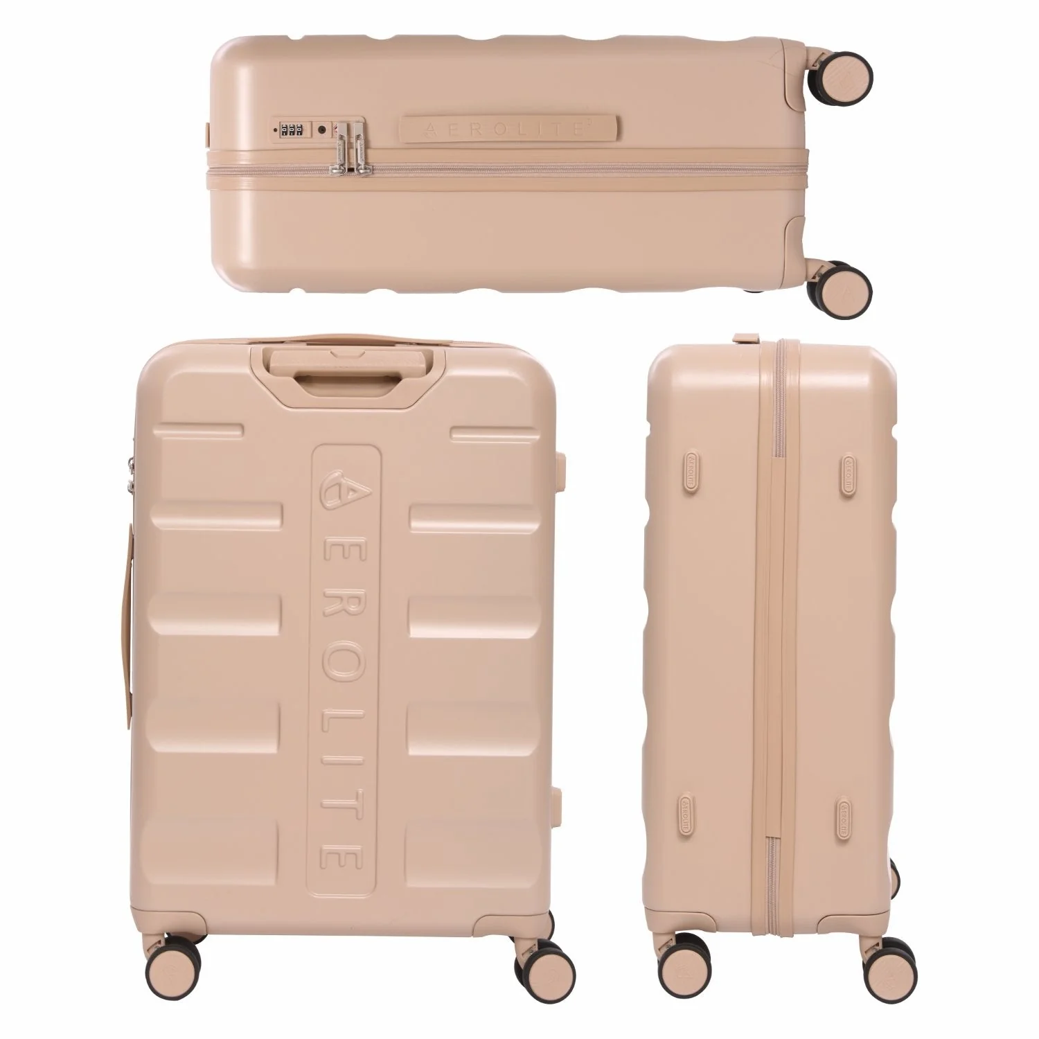 Aerolite 24-Inch Medium Check-In Luggage, 67L Lightweight Hard Shell Suitcase with 4 Spinner Wheels, TSA Lock, Durable ABS Travel Hold Suitcase – Beige - Image 5