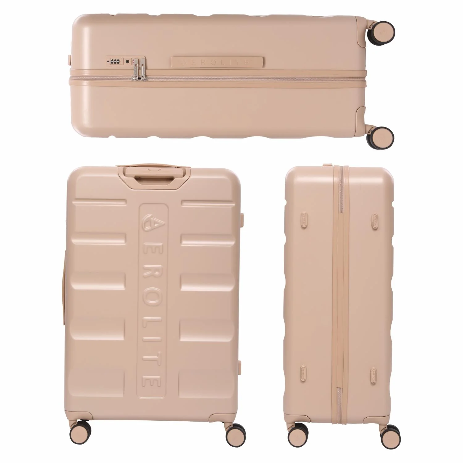 Aerolite 3-Piece Luggage Set – Lightweight Hard Shell Suitcases with 4 Dual Spinner Wheels & TSA Lock – Expandable Cabin (21”), Medium (24”), Large (28”) – Expandable Carry-On Case Included – Beige - Image 13