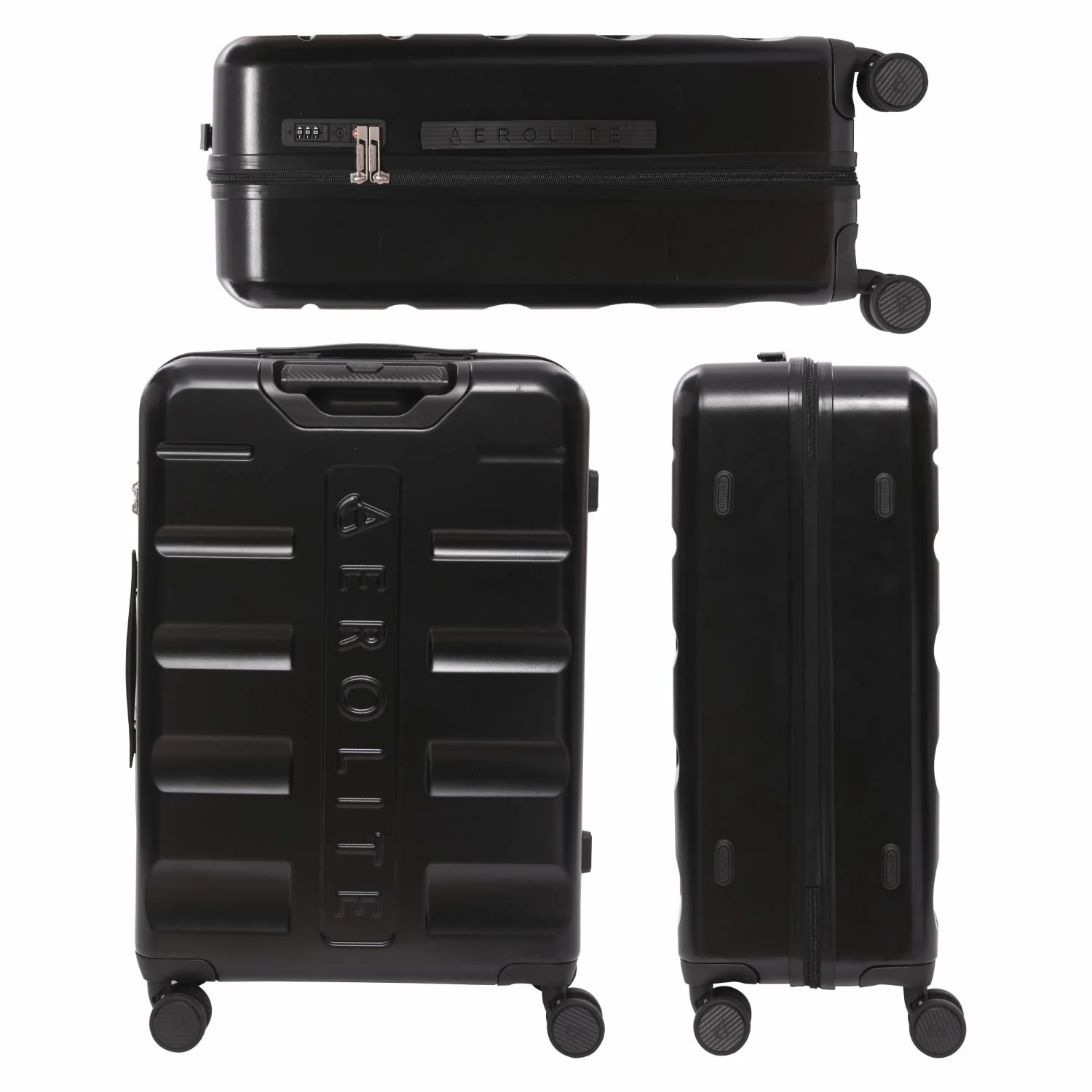 Aerolite 3-Piece Luggage Set – Lightweight Hard Shell Suitcases with 4 Dual Spinner Wheels & TSA Lock – Expandable Cabin (21”), Medium (24”), Large (28”) – Expandable Carry-On Case Included – Black - Image 16