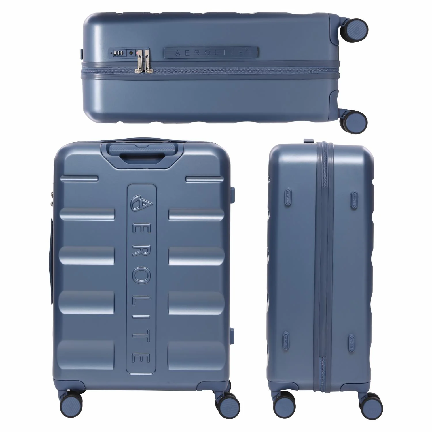 Aerolite 3-Piece Luggage Set – Lightweight Hard Shell Suitcases with 4 Dual Spinner Wheels & TSA Lock – Expandable Cabin (21”), Medium (24”), Large (28”) – Expandable Carry-On Case Included – Blue - Image 11