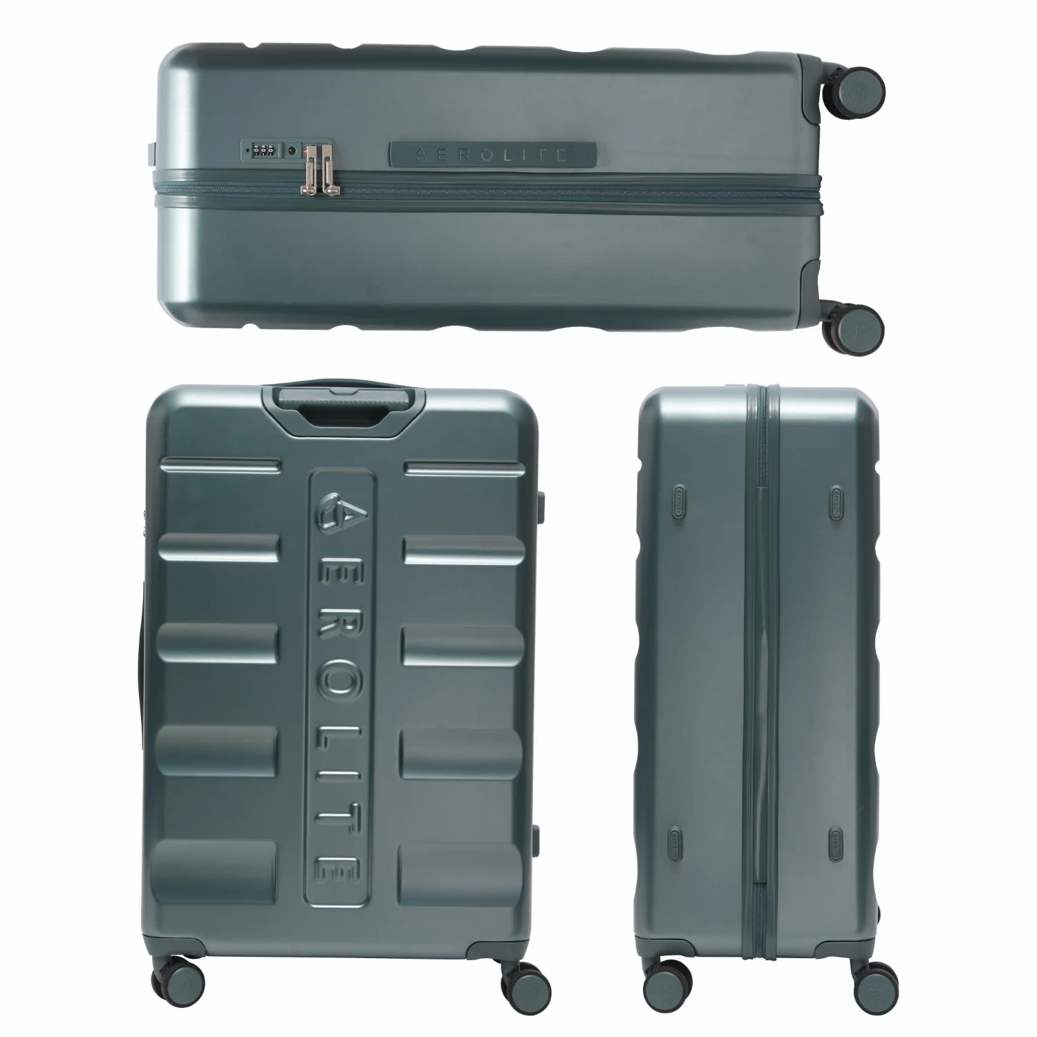Aerolite 3-Piece Luggage Set – Lightweight Hard Shell Suitcases with 4 Dual Spinner Wheels & TSA Lock – Expandable Cabin (21”), Medium (24”), Large (28”) – Expandable Carry-On Case Included – Forest Green - Image 16