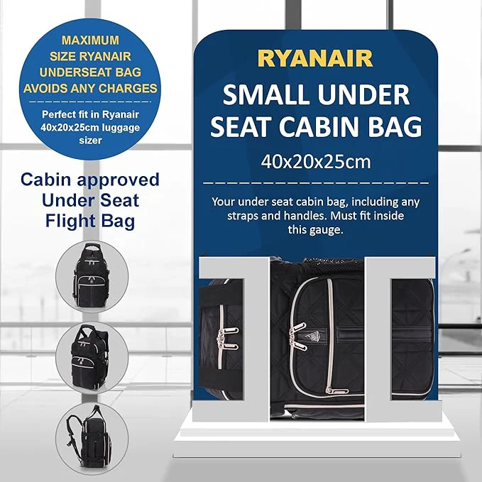 Aerolite 40x20x25 Ryanair Maximum Size Backpack Eco-Friendly Cabin Luggage Approved Travel Carry On Holdall Flight Rucksack with 10 Year Warranty (Quilted) - Image 16