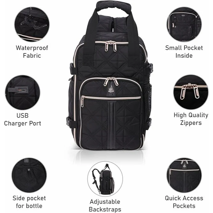Aerolite 40x20x25 Ryanair Maximum Size Backpack Eco-Friendly Cabin Luggage Approved Travel Carry On Holdall Flight Rucksack with 10 Year Warranty (Quilted) - Image 17