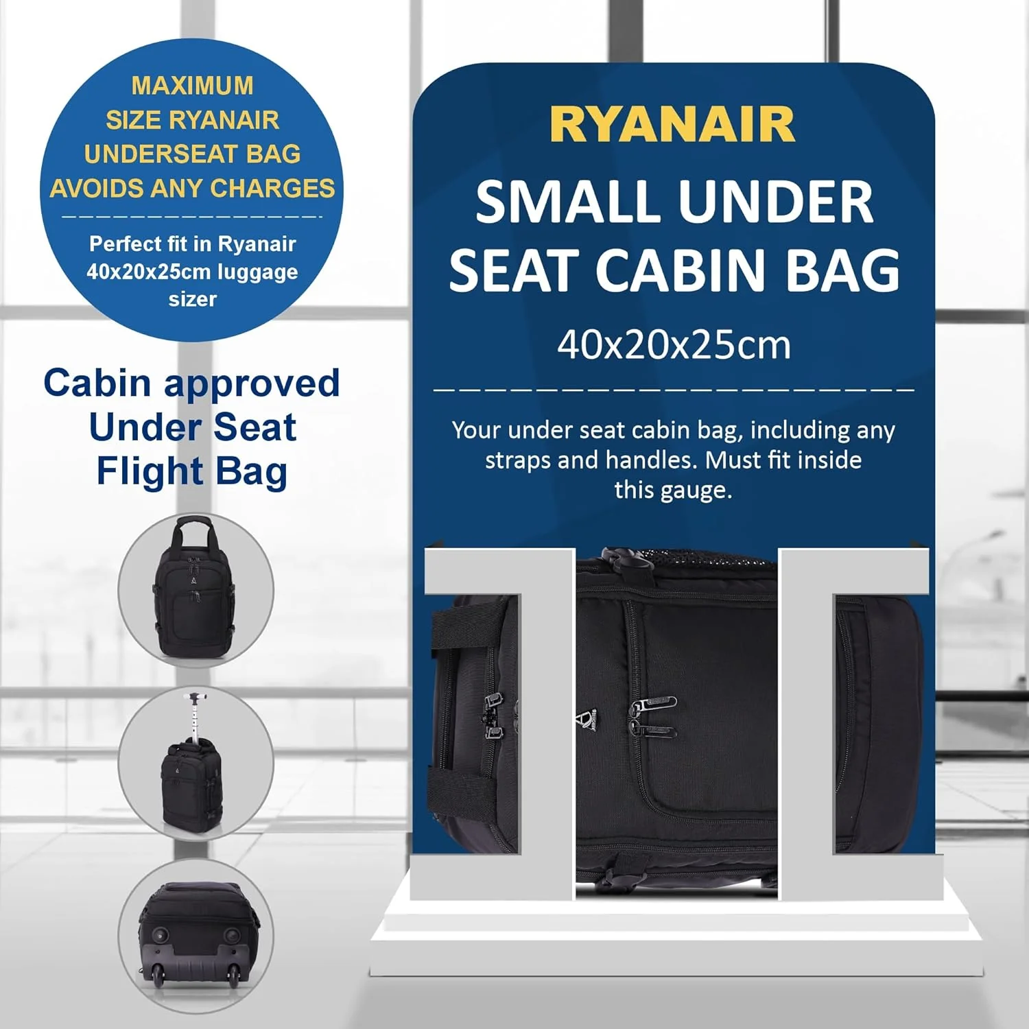 Aerolite 40x20x25 Ryanair Maximum Size Backpack Trolley Bag with 2 Wheels Eco-Friendly Cabin Luggage Approved Extendable Handle Travel Carry On Holdall Flight Rucksack with 10 Year Warranty - Image 13