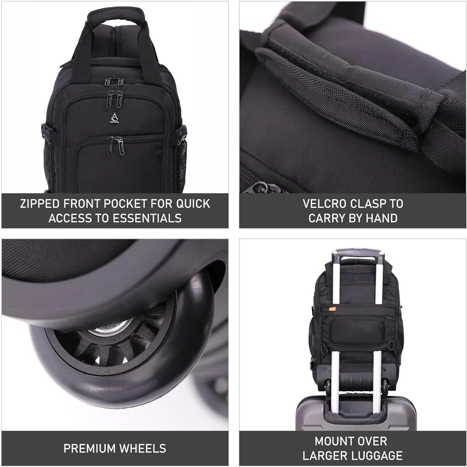 Aerolite 40x20x25 Ryanair Maximum Size Backpack Trolley Bag with 2 Wheels Eco-Friendly Cabin Luggage Approved Extendable Handle Travel Carry On Holdall Flight Rucksack with 10 Year Warranty - Image 15