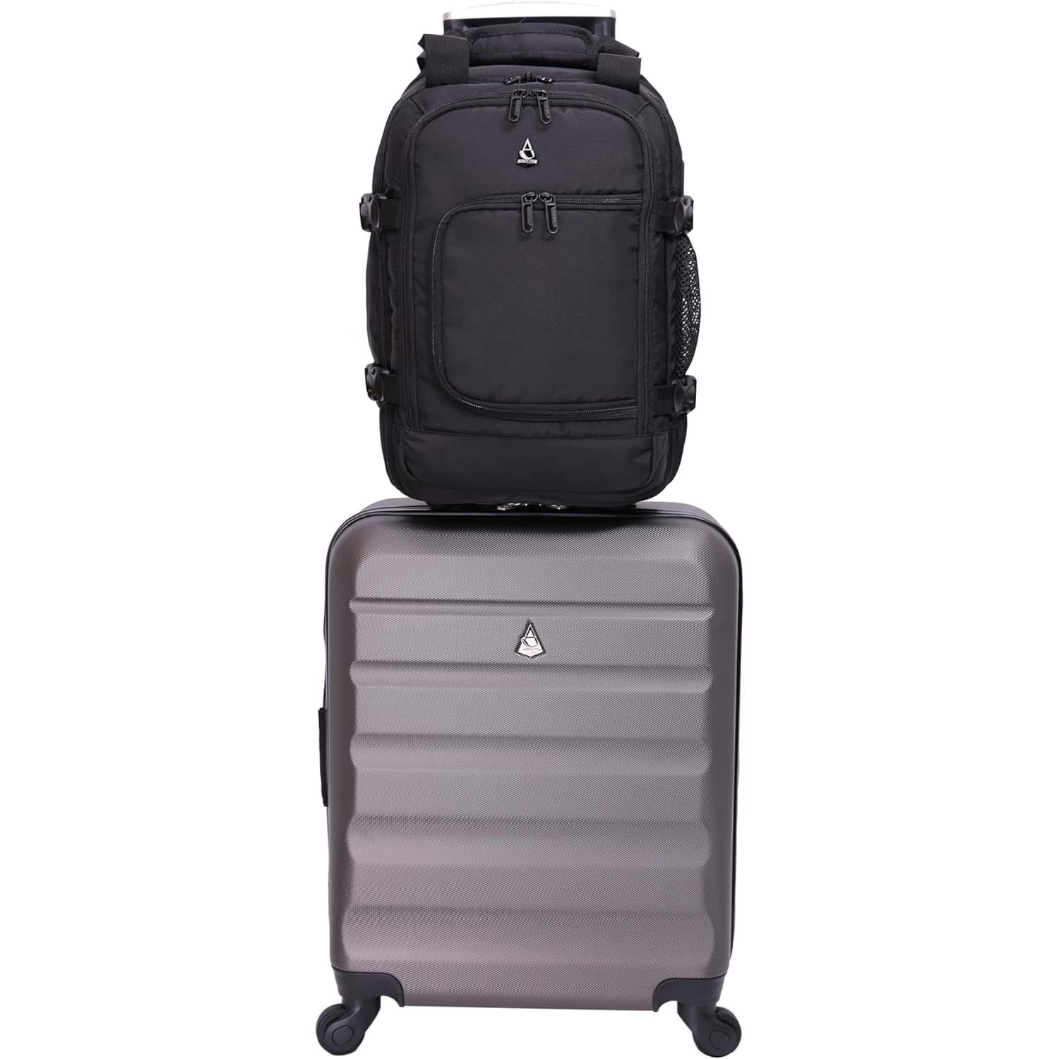 Aerolite 40x20x25 Ryanair Maximum Size Backpack Trolley Bag with 2 Wheels Eco-Friendly Cabin Luggage Approved Extendable Handle Travel Carry On Holdall Flight Rucksack with 10 Year Warranty - Image 17