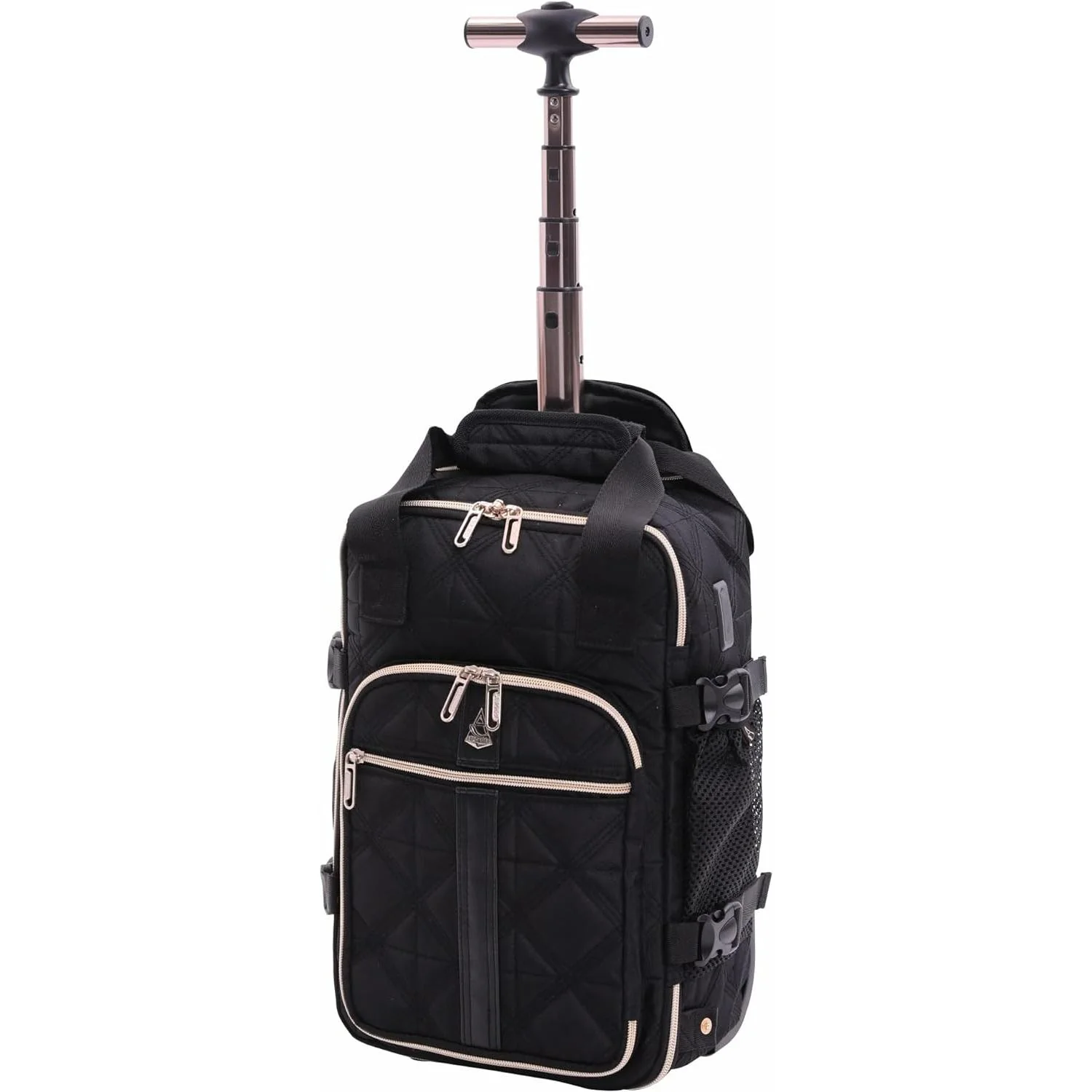Aerolite Backpack Trolley Bag with 2 Wheels 40x20x25, Eco-Friendly Extendable Handle Travel Carry On Holdall Flight Rucksack with 10 Year Warranty (Quilted) - Image 5