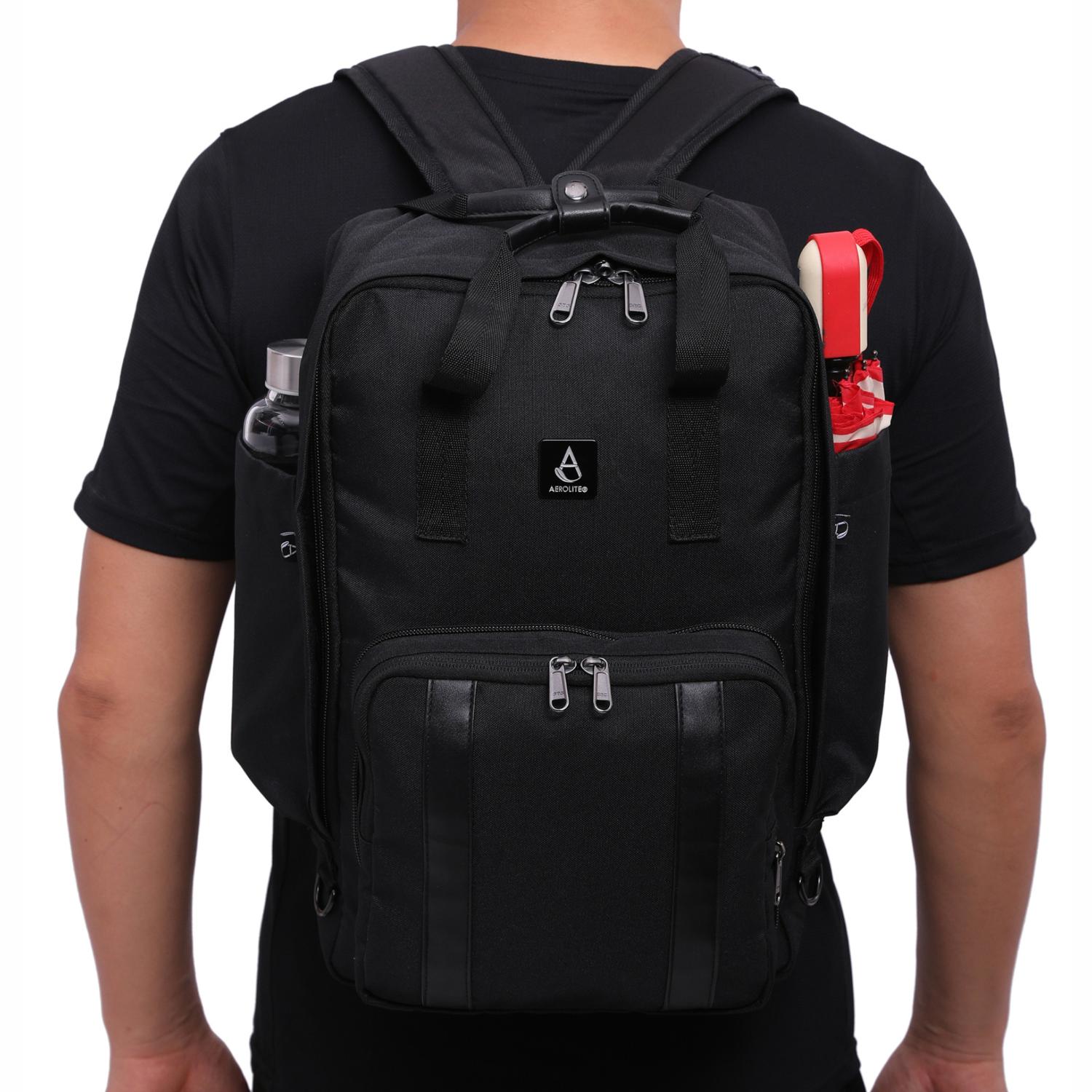 Aerolite 40x20x25cm Premium Ryanair Maximum Size Backpack With Removable Small Carry Pouch Eco-Friendly Shower-Resistant Cabin Luggage Approved Travel Carry On Holdall Flight Rucksack with 10 Year Warranty - Image 21