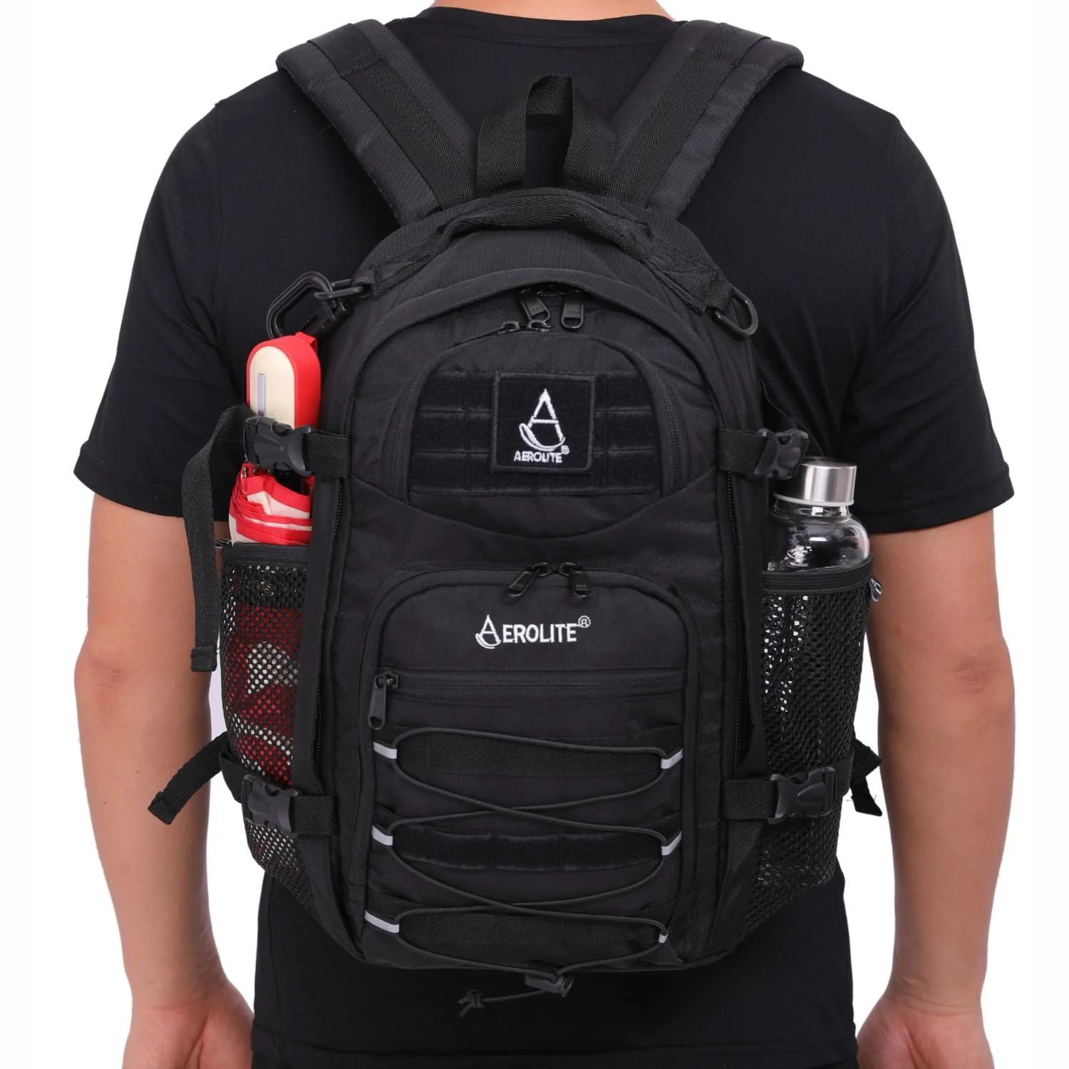 Aerolite 40x20x25 Ryanair Maximum Size Tactical Backpack Eco-Friendly Shower-Resistant Cabin Luggage Camping Hiking Trekking 20L Approved Travel Carry On Flight Rucksack with 10 Year Warranty - Image 18