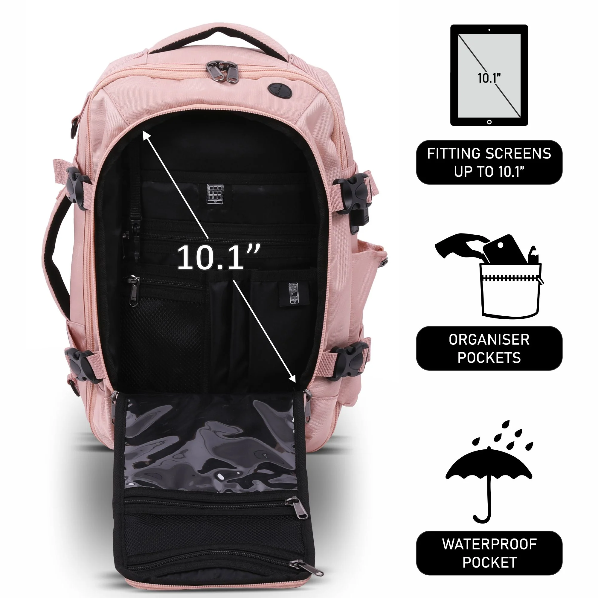 Aerolite (40x25x20cm) Ryanair Maximum Size 3 in 1 Cabin Luggage Approved Flight Backpack - Image 16