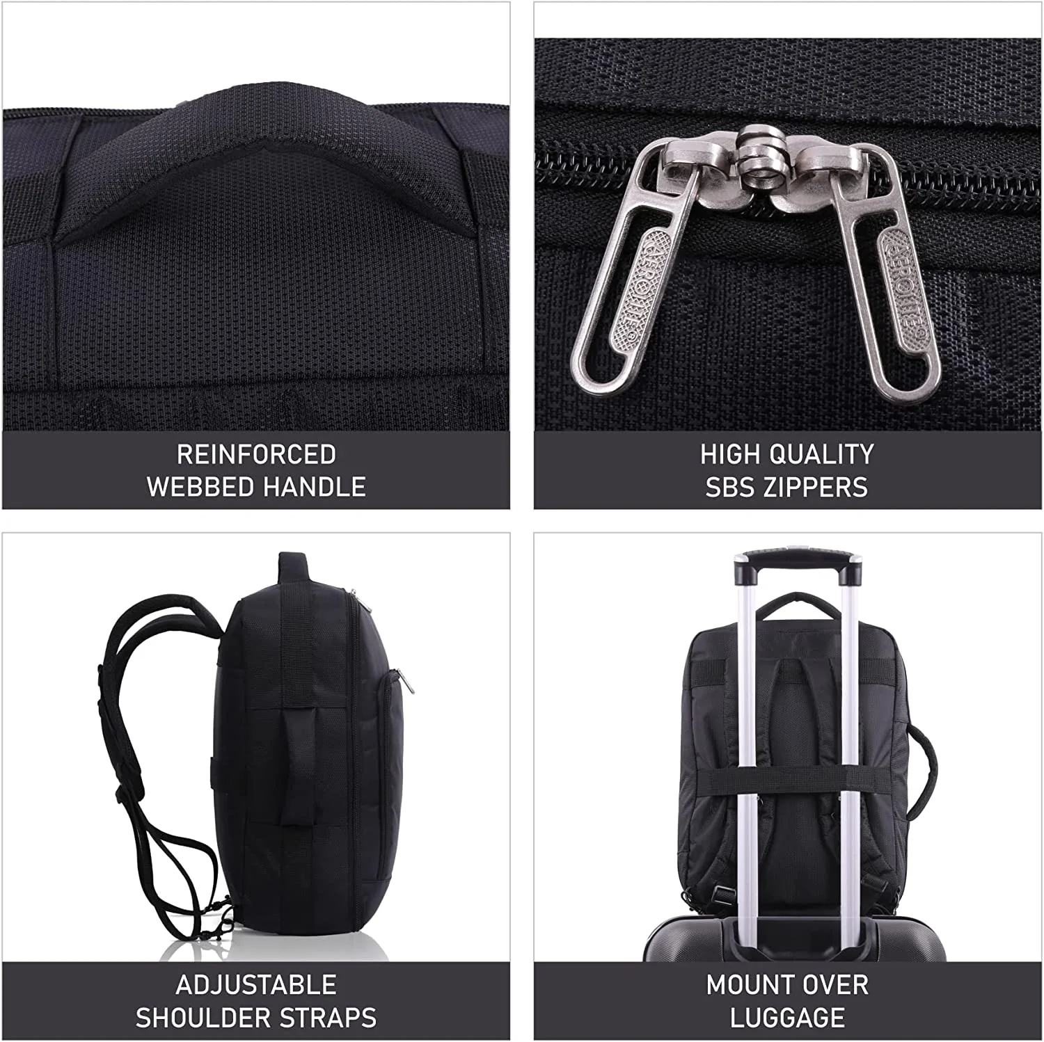 AEROLITE (40x30x15cm) New and Improved 2025 British Airways, KLM & Air France  Maximum Size Cabin Underseat Backpack Rucksack, Also Approved For Easyjet, Wizz Air, Virgin Atlantic, Black - Image 7