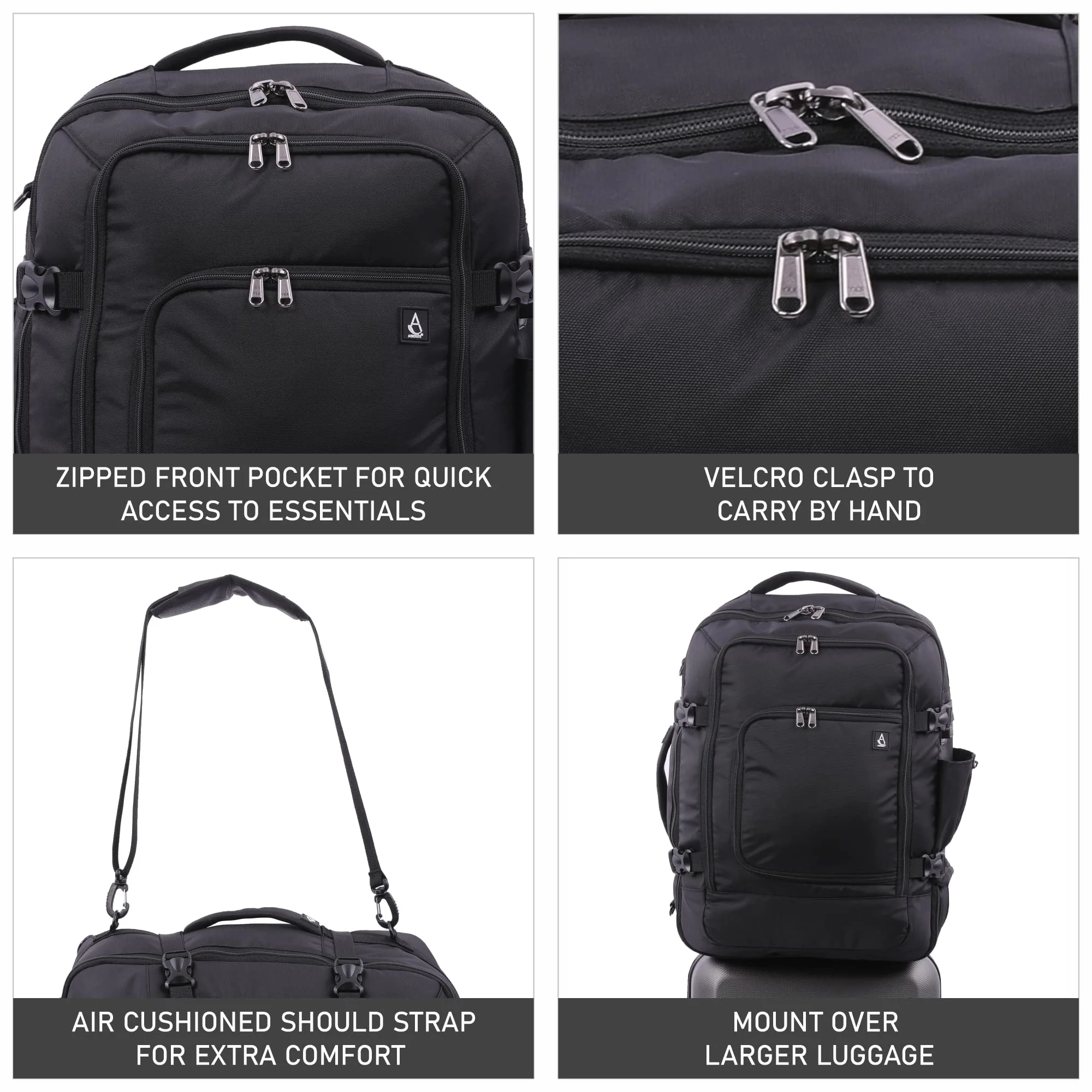 Aerolite 40x30x20 Wizz Air Maximum Size Backpack Eco-Friendly Cabin Luggage Approved Travel Carry On Holdall Lightweight Shoulder Bag Flight Rucksack with YKK Zippers 5 Year Warranty - Image 4