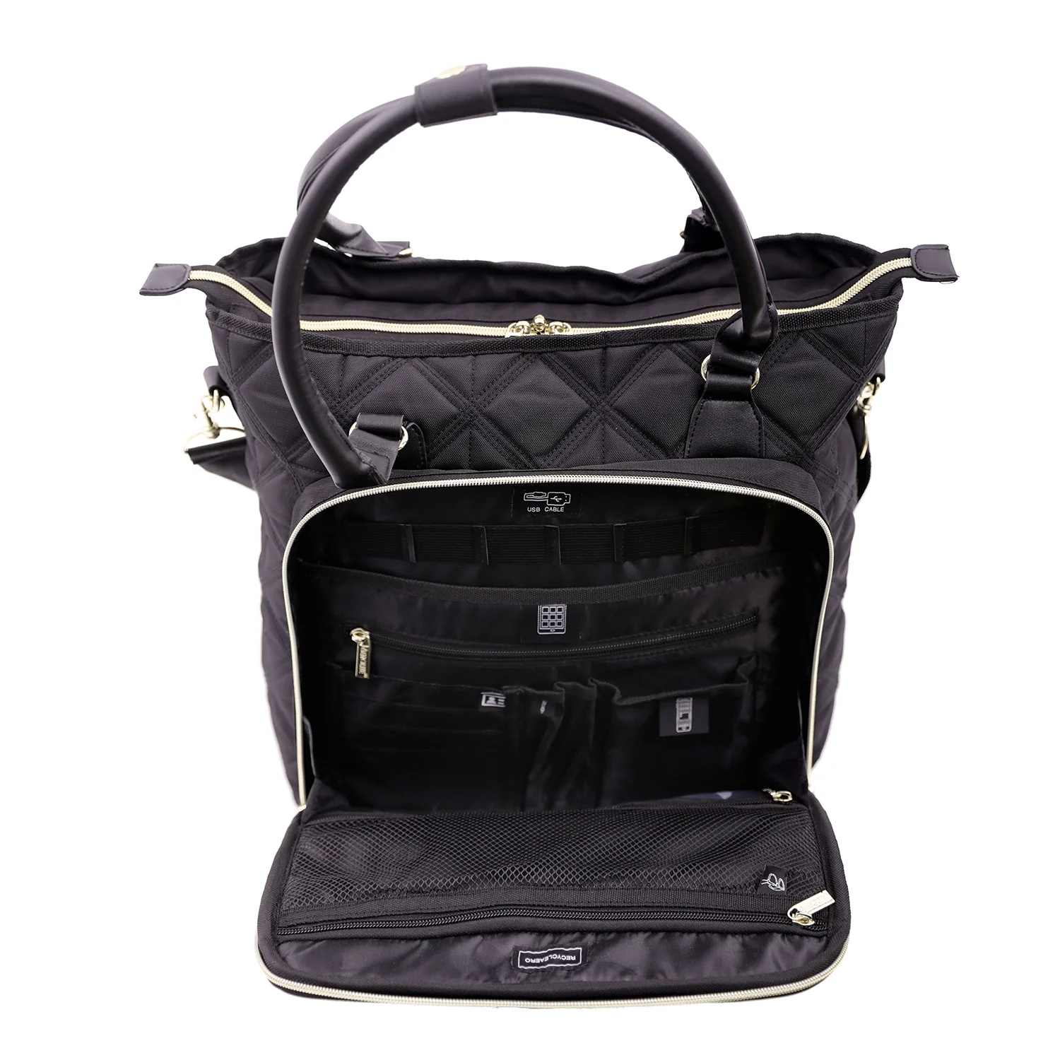Aerolite 45x36x20 Easyjet Maximum Size Approved Laptop Bag - Fits up to 16.5", Overnight Hand Cabin Luggage Shoulder Bag Quilted with 10 Year Warranty (Black) - Image 8