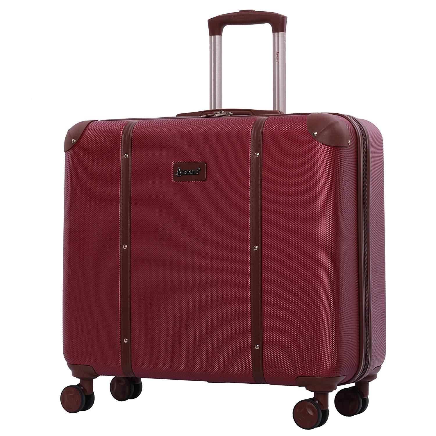 Aerolite (48x57x26cm) Vintage Trunk Style Hard Shell Suitcase - Winter Rose