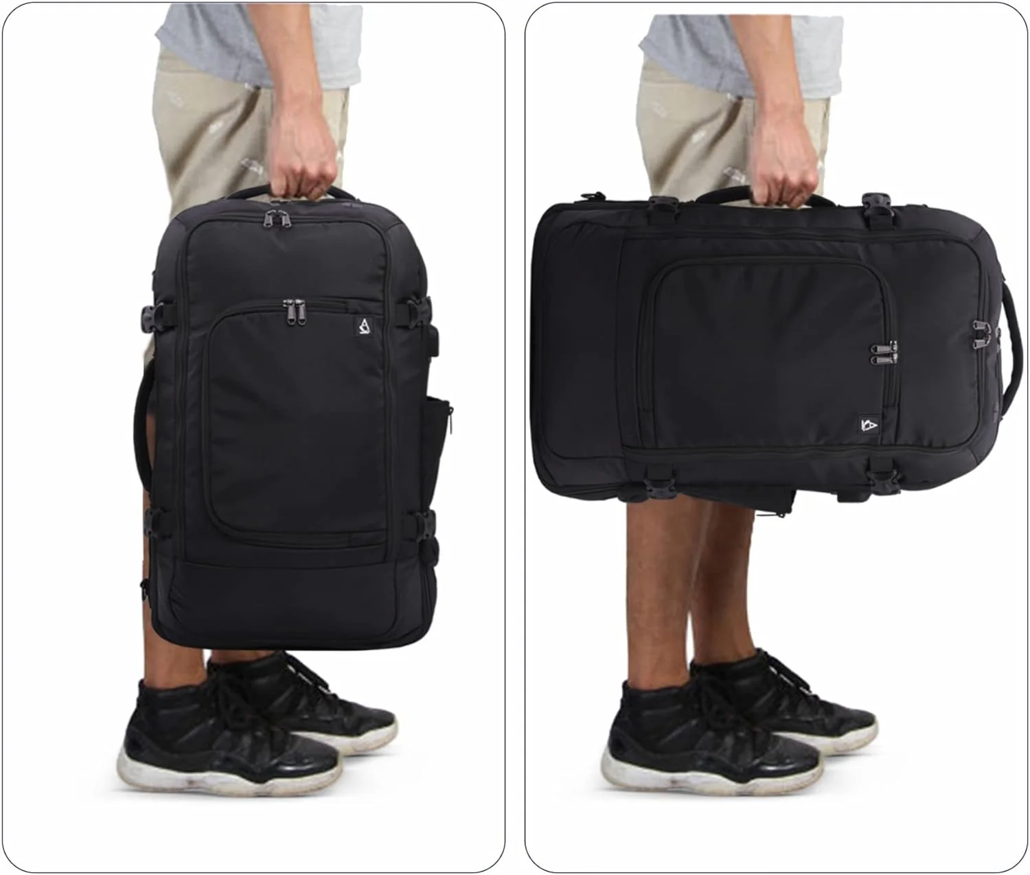 Aerolite 55x35x20cm 39L Hand Cabin Luggage Backpack with YKK Zippers, Fits 15” Laptop, Carry On Rucksack Travel Daypack Flight Bag, 55x35x20, Black - Image 7