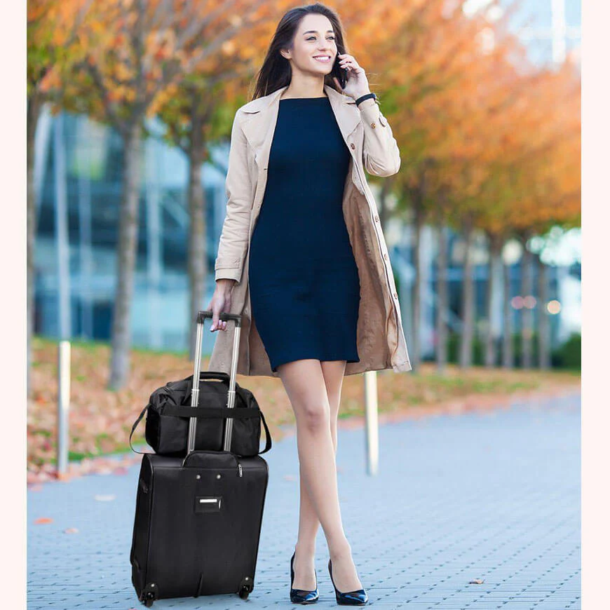 Aerolite 55x40x20 + 40x20x25 Ryanair Priority Maximum Allowance 2 Piece Carry On Hand Cabin Luggage Set Bundle Black (55x40x20 Suitcase + 40x20x25 Holdall) - Image 18
