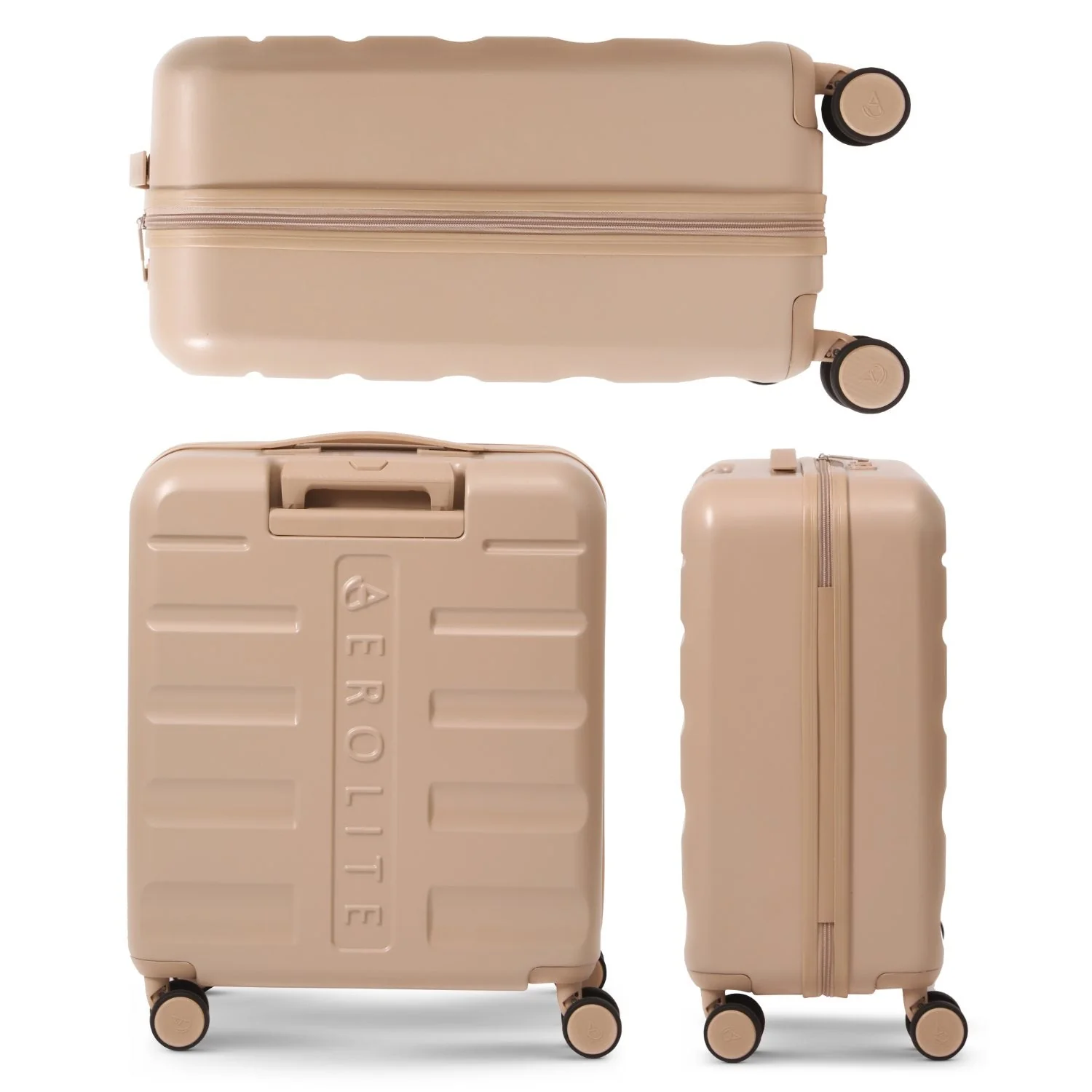 Aerolite 56x45x25cm Large Cabin Bag – Easyjet Large Cabin/Plus/Flexi, British Airways & Jet2 Maximum Cabin Luggage Size, Lightweight Hard Shell Suitcase with 8 Spinner Wheels, TSA Lock, 56L Capacity, 5-Year Warranty, Beige (Set of 2) - Image 7