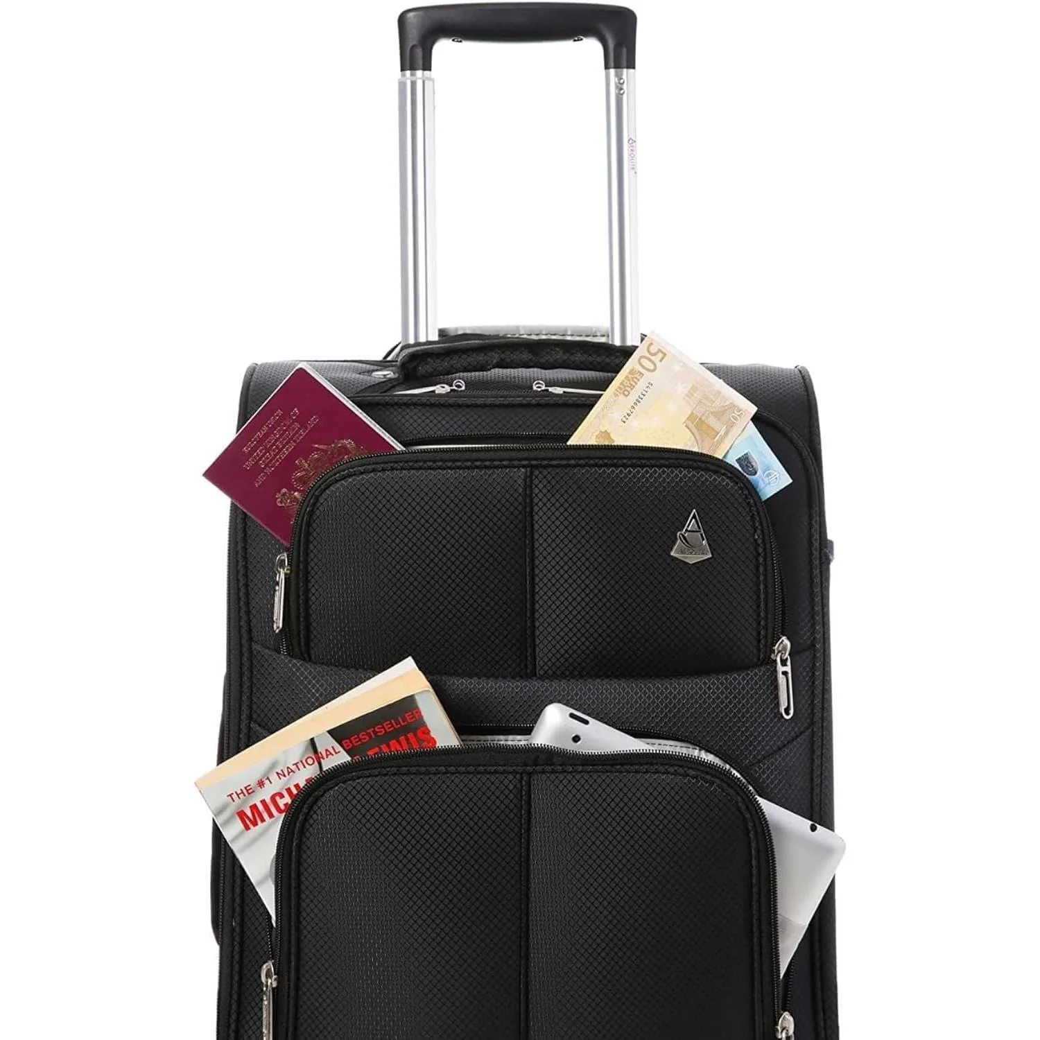 Aerolite 56x45x25cm British Airways Jet2 & Easyjet Upgrade Maximum Allowance Large Lightweight 2 Wheel Carry On Hand Cabin Luggage Bag Suitcase 56x45x25 with TSA Approved Lock Black - Image 14