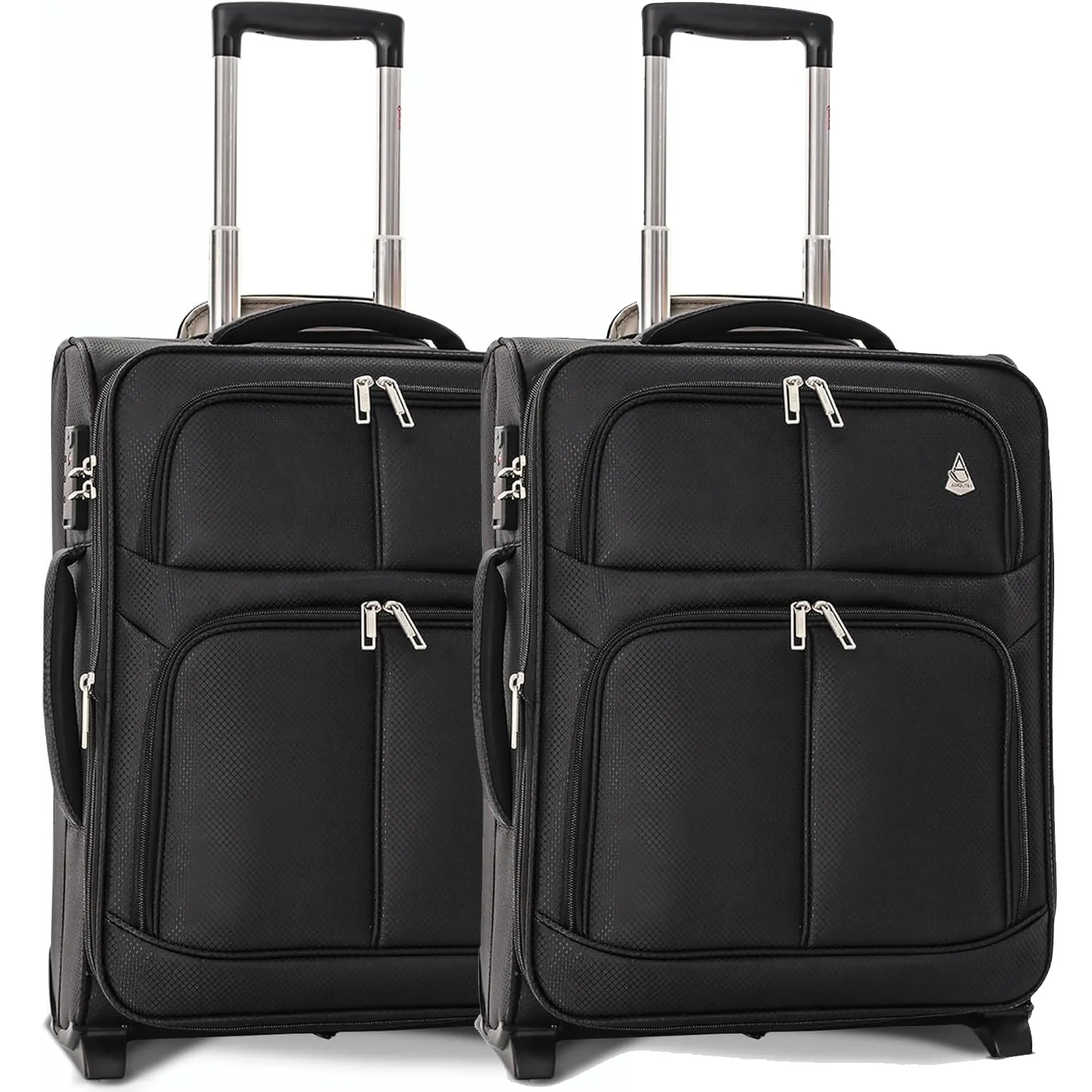 Aerolite 56x45x25cm British Airways Jet2 & Easyjet Upgrade Maximum Allowance Large Lightweight 2 Wheel Carry On Hand Cabin Luggage Bag Suitcase 56x45x25 with TSA Approved Lock Black - Image 16