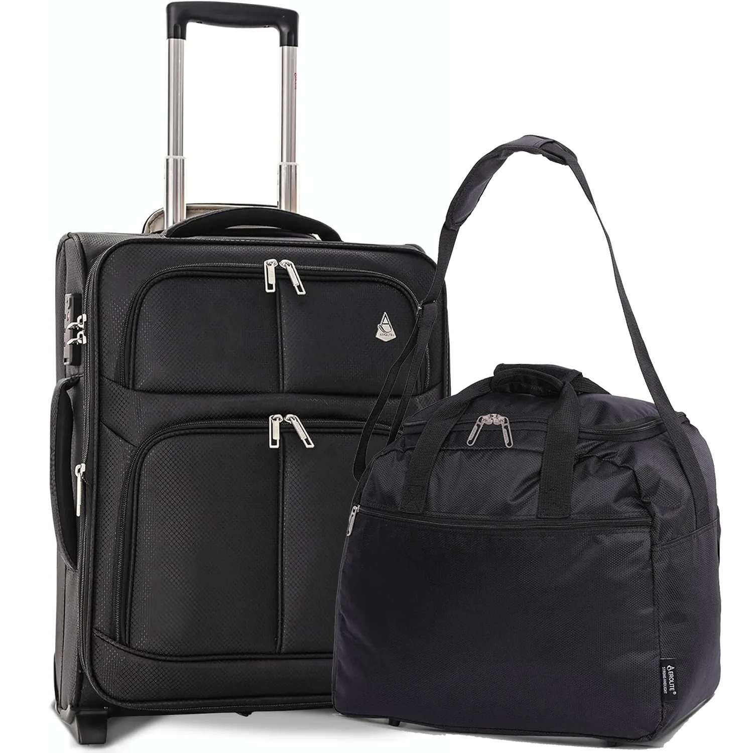 Aerolite 56x45x25cm British Airways Jet2 & Easyjet Upgrade Maximum Allowance Large Lightweight 2 Wheel Carry On Hand Cabin Luggage Bag Suitcase 56x45x25 with TSA Approved Lock Black - Image 19