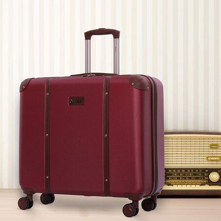 Aerolite (65.5x64x31cm) Vintage Trunk Style Hard Shell Suitcase - Winter Rose - Image 2