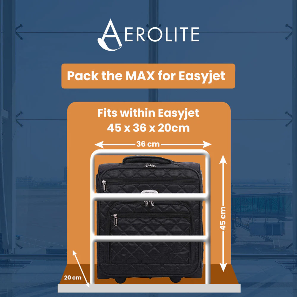 Aerolite Easyjet Carry On Fits 45x36x20cm New & Improved 2025 Cabin Under Seat Trolley Bag Suitcase - Image 29