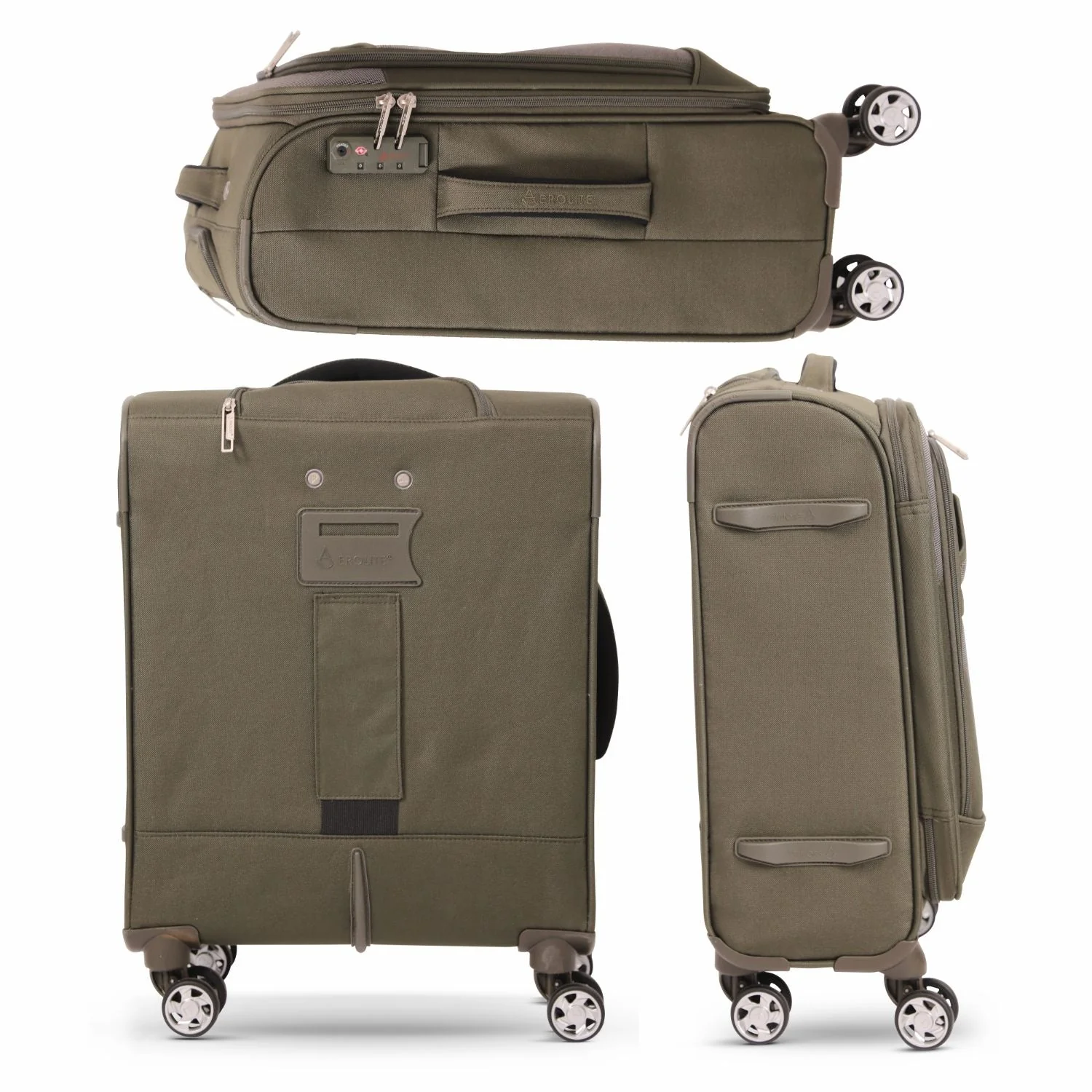 Aerolite Expandable 55x40x20cm to 55x40x23cm 4-Wheel Cabin Suitcase – MAX Size for Ryanair Priority & Wizz Air, Lufthansa, Ultra Lightweight Soft Shell Carry On with TSA Lock - Midnight Fern - Image 6