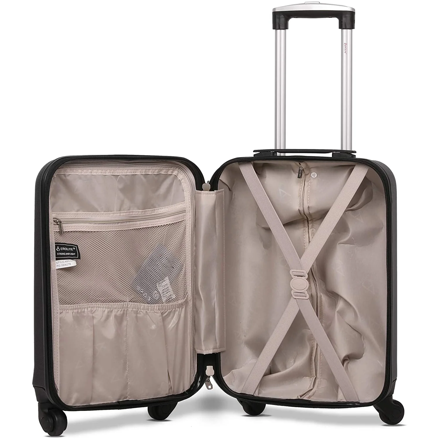 Aerolite Lightweight Hard Shell Suitcase Luggage 4 Wheels with Built in Combination Lock (25"& 29"), Black - Image 4