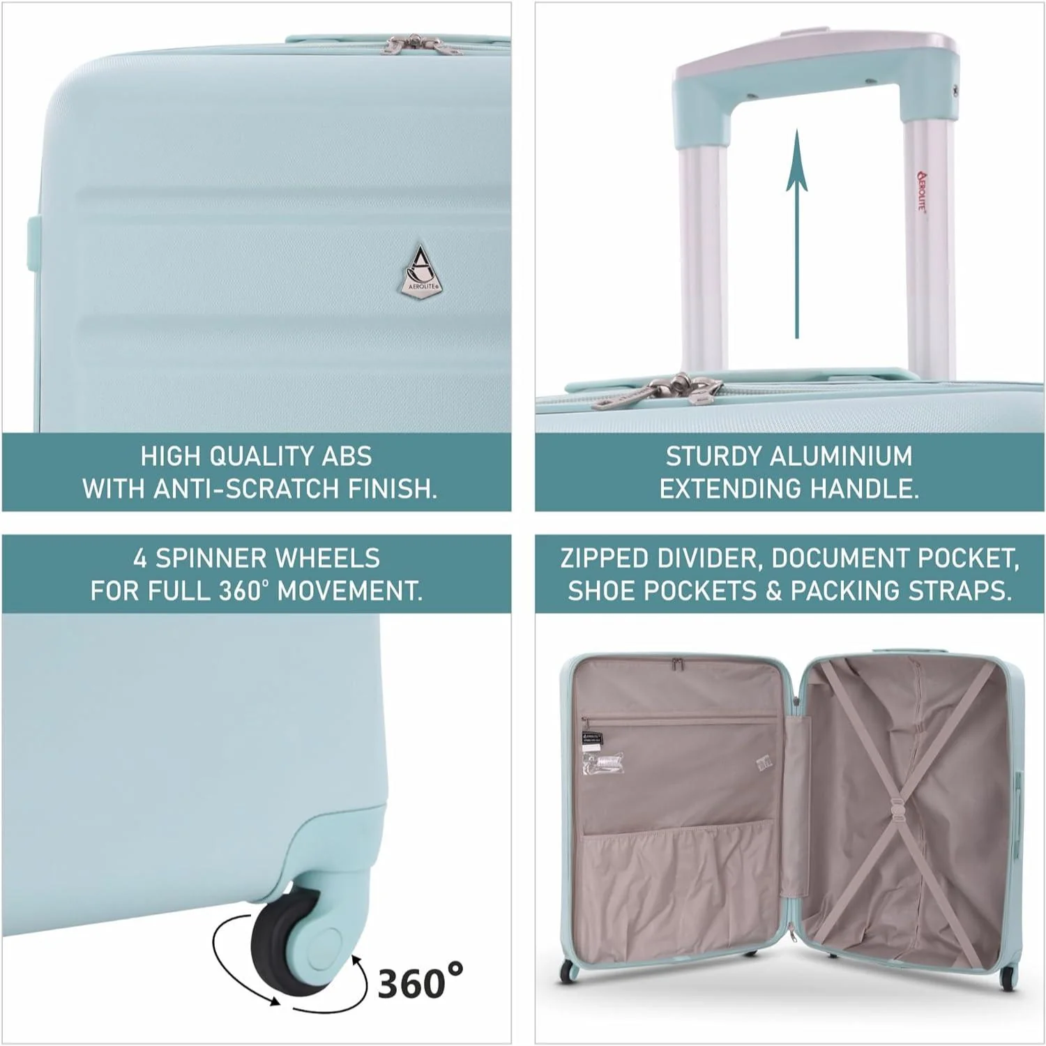 Aerolite 29" Extra Large Lightweight Hard Shell Luggage Suitcase Spinner Suitcase with 4 Wheels, (79x58x31cm) - Image 10