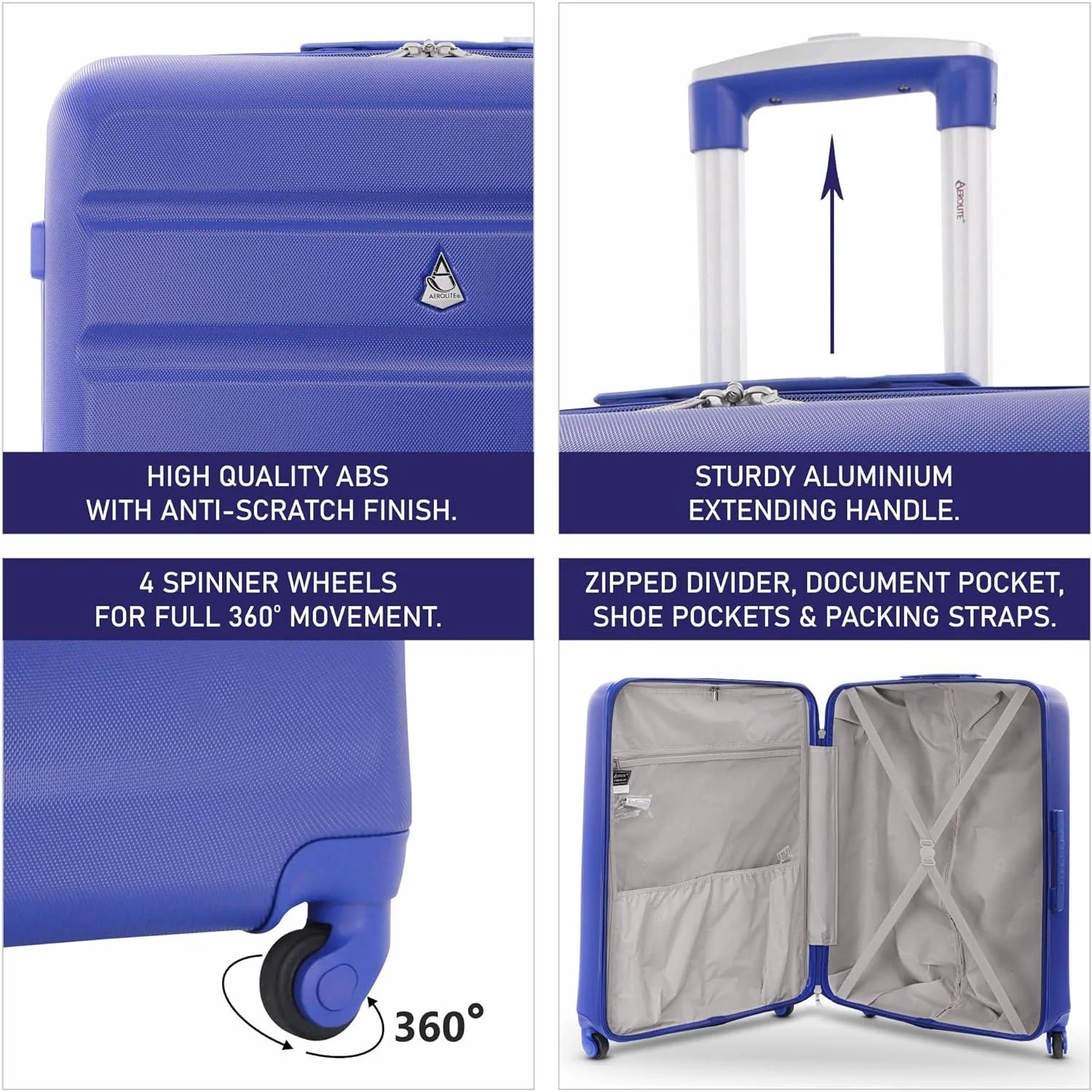 Aerolite 29" Extra Large Lightweight Hard Shell Luggage Suitcase Spinner Suitcase with 4 Wheels, (79x58x31cm) - Image 18