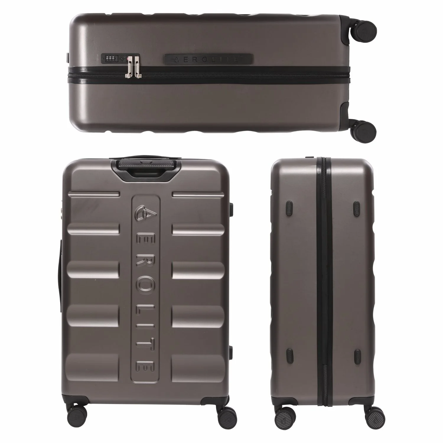 Aerolite Large 28" 100L Lightweight ABS Hard Shell Suitcase, 4 Dual Wheel Spinner, TSA Lock, Durable Check-In Hold Luggage - Charcoal - Image 4