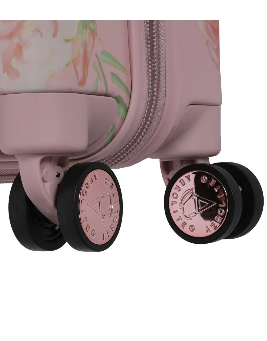 Aerolite Premium Hard Shell Hand Luggage Set (Medium + Large) - Floral Pink - Image 10