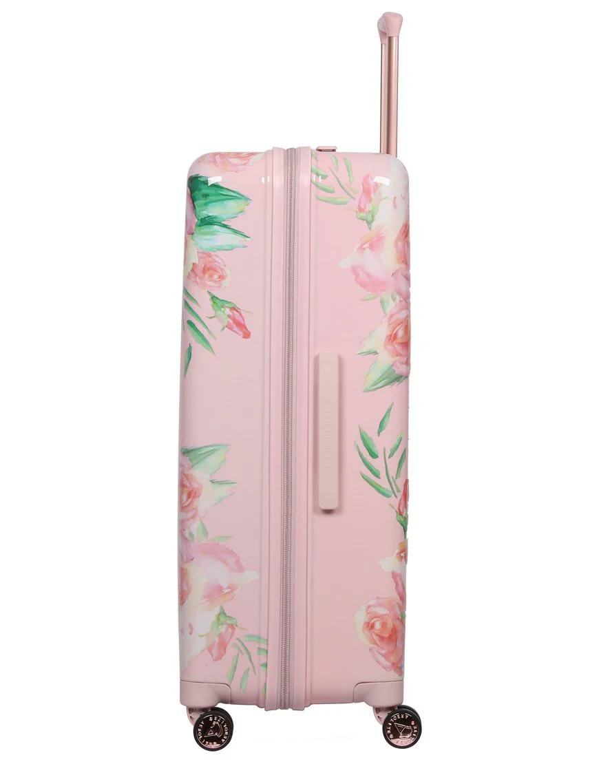 Aerolite Premium Hard Shell Hand Luggage Set (Medium + Large) - Floral Pink - Image 6