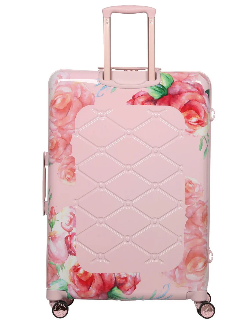 Aerolite Premium Hard Shell Hand Luggage Set (Cabin + Large) - Floral Pink - Image 4