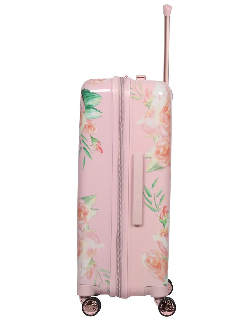 Aerolite Premium Hard Shell Hand Luggage Set (Cabin + Medium) - Floral Pink - Image 4