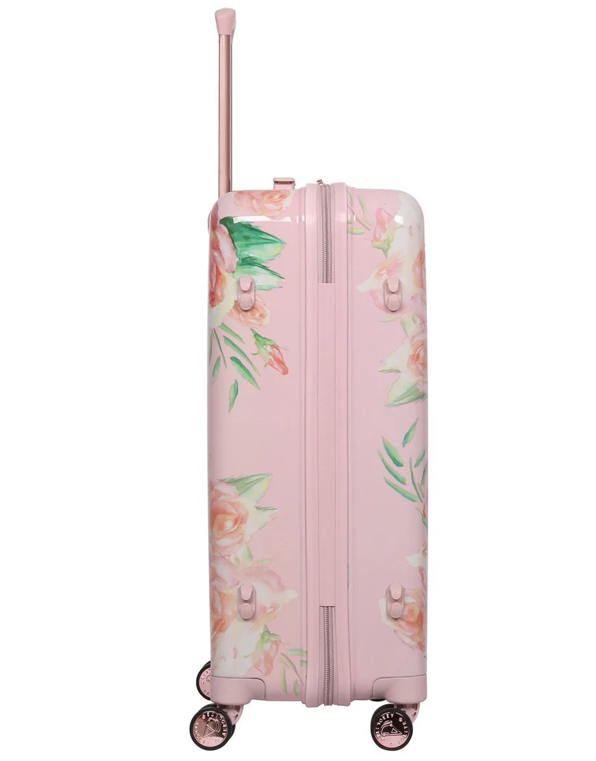 Aerolite Premium Hard Shell Hand Luggage Set (Cabin + Medium) - Floral Pink - Image 5