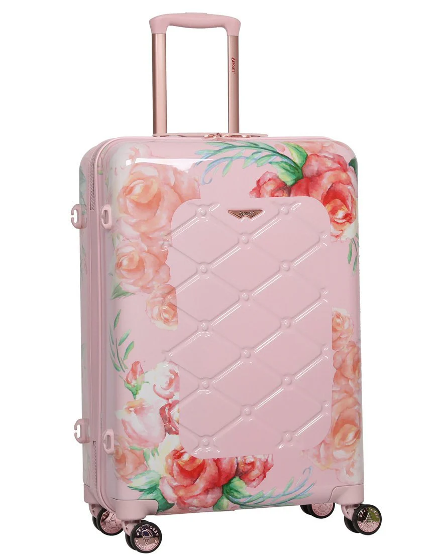 Aerolite Premium Hard Shell Hand Luggage Set (Cabin + Medium) - Floral Pink - Image 7