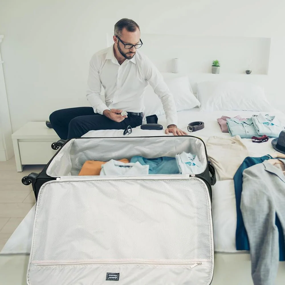 Aerolite 30" Super Lightweight Soft Shell Large Checked In Hold Luggage Suitcase with 8 Wheels, 108L Capacity - Image 9