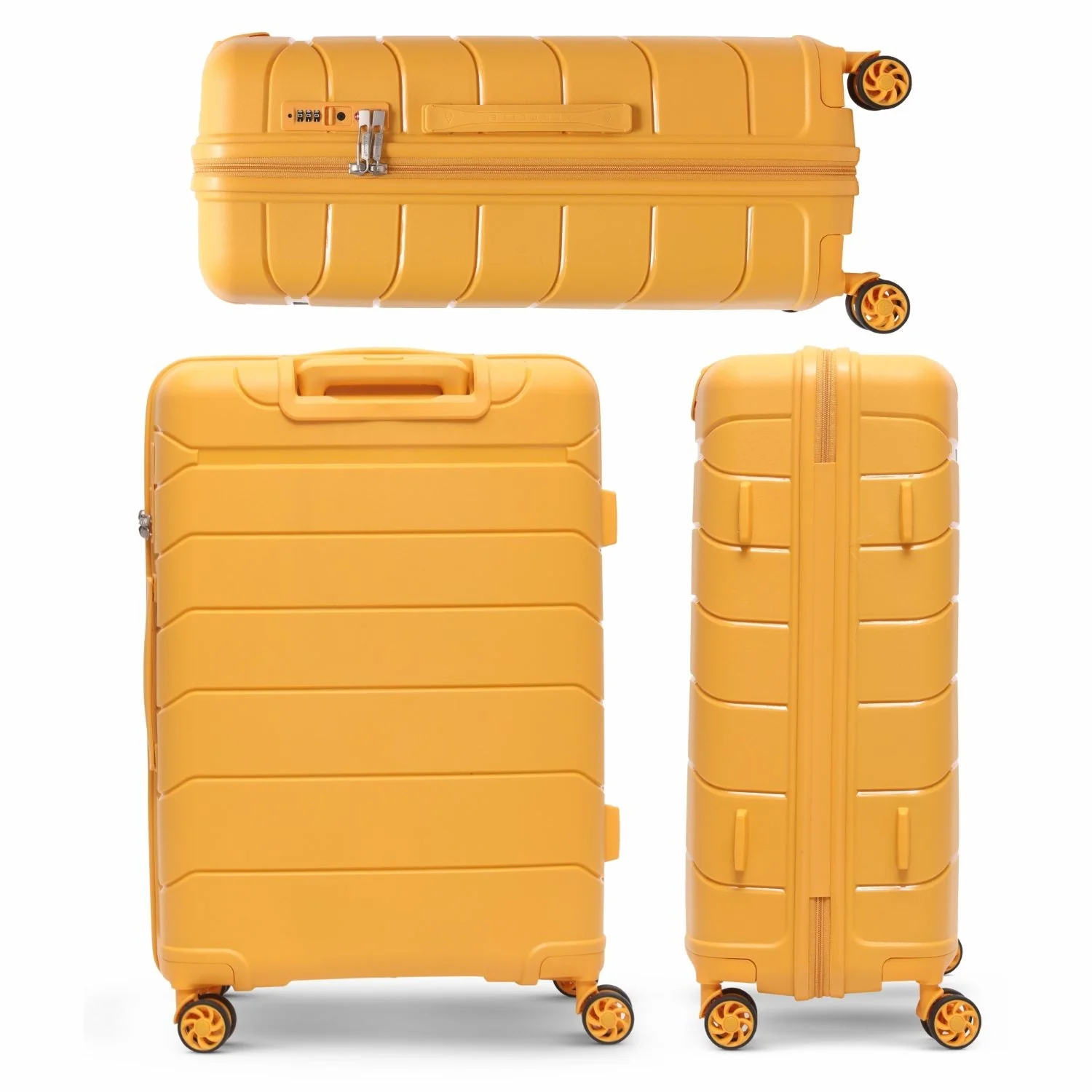 Aerolite Medium 24" 67L  Lightweight Polypropylene Hard Shell Check-In Suitcase, Dual 4-Spinner Wheels, TSA Lock, Organised Interior, 5 Years Warranty – Mango - Image 5