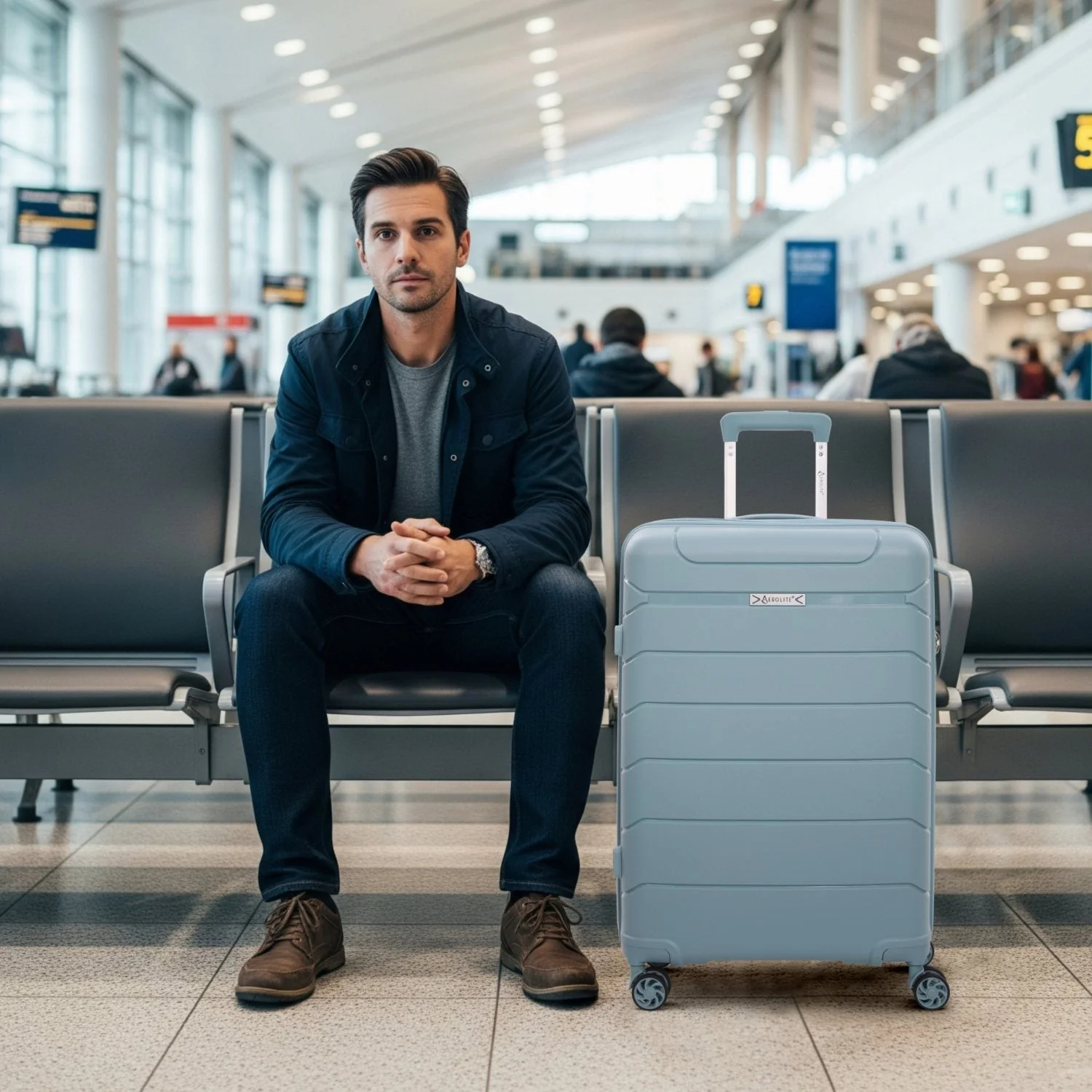 Aerolite Medium 24" 67L  Lightweight Polypropylene Hard Shell Check-In Suitcase, Dual 4-Spinner Wheels, TSA Lock, Organised Interior, 5 Years Warranty – Sage - Image 6